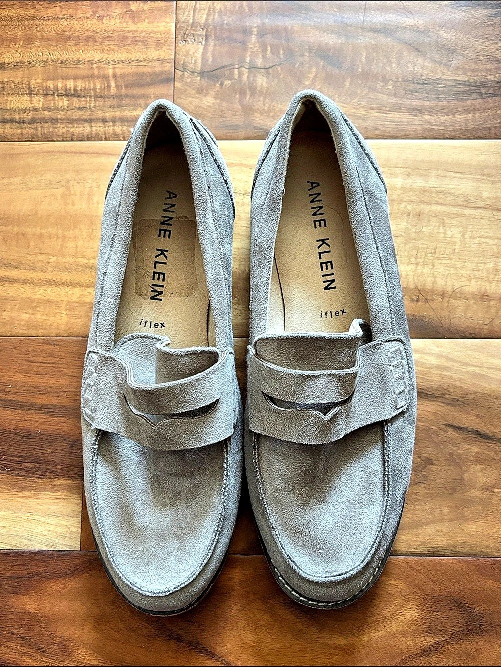 Women’s Anne Klein Everly Penny Loafer Taupe Suede Size 7.5M